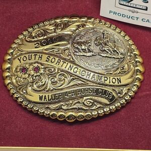 Gist Silversmith Belt Buckle 2011 Youth Sorting Champion Waller 4-H Horse Club